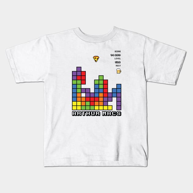 Arthur Mac's Tetris White Kids T-Shirt by ArthurMacs